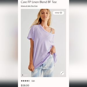 Care Free People Linen Blend BF Tee XS